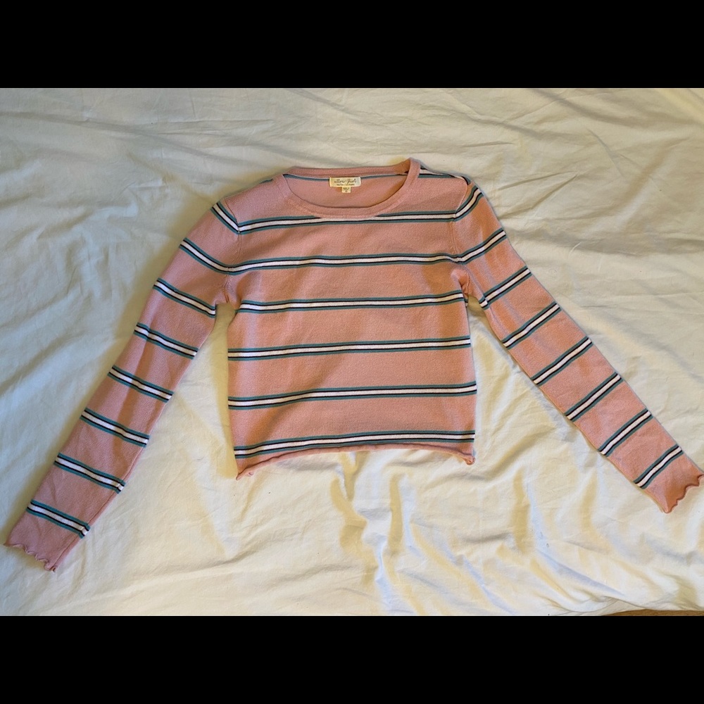 Pink striped sweater